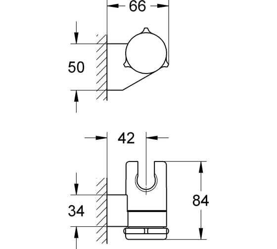 Настенный держатель лейки душа GROHE 27595000 Tempesta Classic 00000055435