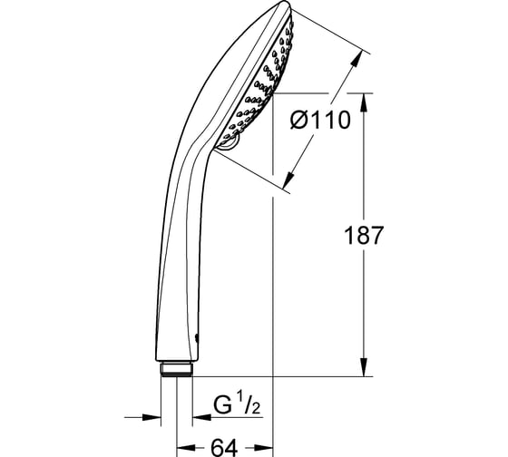 Ручной душ GROHE 27222000 Euphoria Champagne 3 режима, хром 00000066481