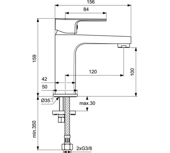 Смеситель для раковины IDEAL STANDARD CERAFINE D BC553AA 00000073201