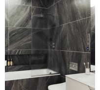 Стеклянная шторка на ванну FIXATOP 1400x640, узкий профиль хром матовый, стекло сатин MGSHCU1400640UZKIY6CHRMMTSAT