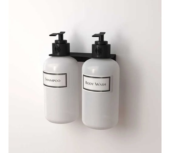 Держатель дозатора для жидкого мыла и шампуней EMBODIMENT настенный, черный EMB-SOAP-W2-B