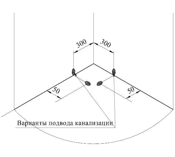 Поддон к душевому углу Радомир Найт 110, радиальный на раме-подставке с устройством слива 1-11-0-0-0-005