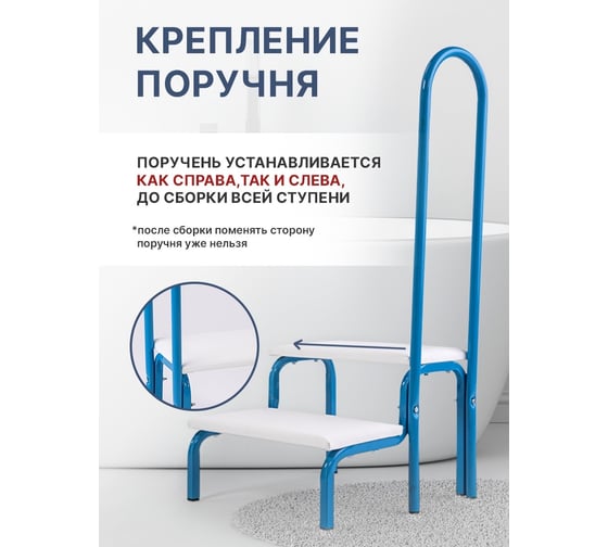 Ступени для ванной комнаты , с поручнем Belberg СТ-5 blue