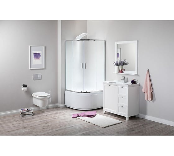 Акриловый поддон Aquanet OPTIMAL 1/4круга с сиденьем глубокий 90x90x48 293351 00293351