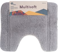 Коврик для туалета SIBO 45*55 MULTISOFT, микрофибра плюш, ворс 20мм, серый SI31030