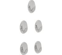 Крючки SIBO самоклеящиеся овал, хром 5 шт., пластик SI48001