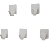 Крючки SIBO самоклеящиеся квадрат 5 шт., нержавейка SI48005