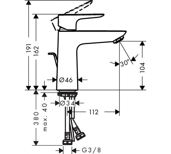 Смеситель для раковины Hansgrohe HG Talis Select E 110 71710670 00000071109