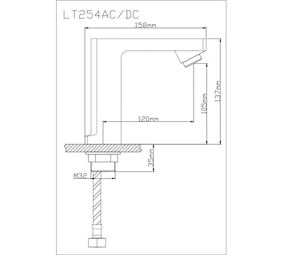 Сенсорный смеситель для умывальника BOOU LT254AC/DC