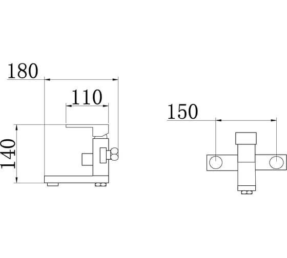 Смеситель для ванны РМС диаметр 35 SL144-009E