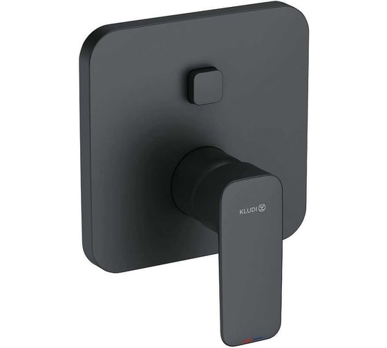 Встраиваемый смеситель для ванны и душа Kludi PURE&STYLE внешняя часть, для 88011, PUSH&SWITCH, черный матовый 00079510 1