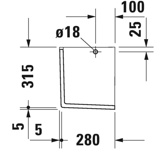 Полупьедестал Duravit Starck-3 для раковины 0865150000 00000004377