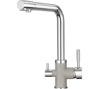 Смеситель Granula высокий с краном под питьевую воду хром/базальт GR-3015