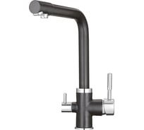 Смеситель Granula высокий с краном под питьевую воду черный GR-2015