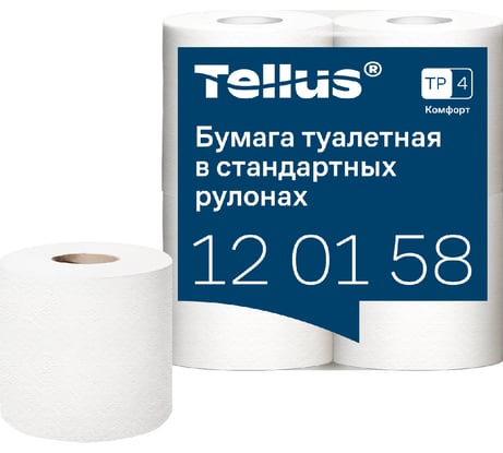 Туалетная бумага TORK /Tellus Advanced в стандартных рулонах, Т4, 4 рулона 120158 21158