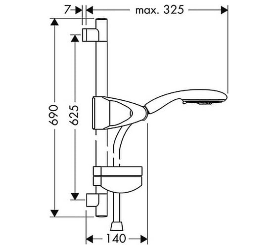 Душевой гарнитур Hansgrohe Raindance Е 100 AIR 3iet 65 см 27883000 00000007909