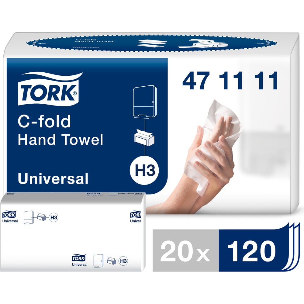 Бумажные полотенца для рук Tork Singlefold для диспенсеров H3, 20 пачек ...