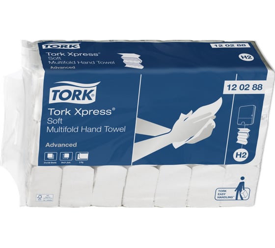 Листовые полотенца для рук Tork Xpress Advanced сложение Multifold мягкие H2 21 пачка в упаковке 120288 12271
