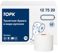 Туалетная бумага TORK Premium в компактных рулонах, мягкая, Т6, 27 рулонов 127520 21667 16126207