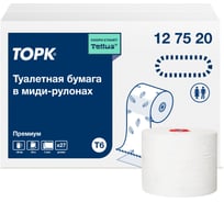 Туалетная бумага TORK Premium в компактных рулонах, мягкая, Т6, 27 рулонов 127520 21667
