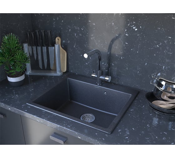 Смеситель для кухни Paulmark ESSEN графит-хром Es213011-DGCR