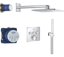 Набор для комплектации душа Grohe Profi Grohtherm SmartControl: встраиваемый термостат, SmartBox, верхний душ Rainshower 310, ручной душ Euphoria Cube Stick, хром 34804000
