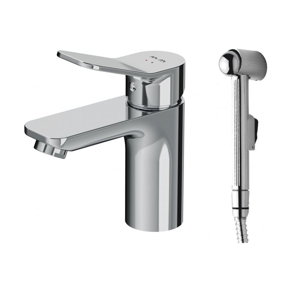 Смеситель AM.PM X-Joy для умывальника с гигиеническим душем излив 79 мм ...