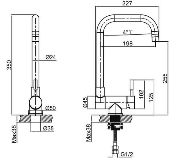 Cмеситель для кухни ALLEN BRAU FENSTER 360 5.60004-BN 00280709