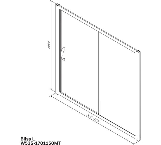 Шторка на борт ванны AM.PM BLISS L 170x150 см W53S-1701150MT