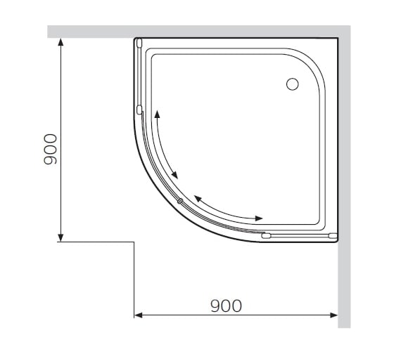 Поддон для душевого уголка AM.PM BLISS L Twin Slide 90x90 см, белый акрил W53T-301-090W