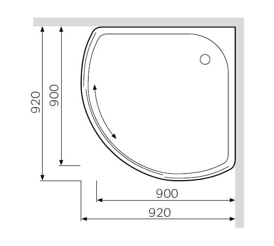 Поддон для душевого уголка AM.PM BLISS L Solo Slide, 90x90 см, белый акрил W53T-315-090W64