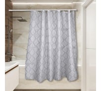 Штора для ванной Сантис тканевая 90 г/кв.м pe-210 ромбовидный узор 180x180 см 020631
