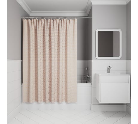 Штора для ванной IDDIS 200x240 см, полиэстер, розовый BG01P24i11