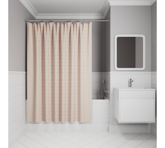Штора для ванной IDDIS 200x240 см, полиэстер, розовый BG01P24i11