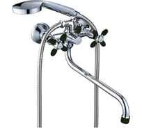 Смеситель для ванны GOTA ROCIO Oliva с двумя рукоятками, с S-образным изливом 30 см, с цветными ручками, черный 334442-GOTA