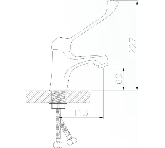 Смеситель для умывальника GOTA ROCIO Medical шар. хирургический литой G211010 d35 1/10 211010-GOTA