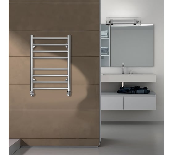 Водяной полотенцесушитель Azario PARMA 400/600 8 перекладин, 1"-1/2", полированный 00088184