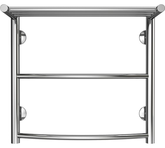 Водяной полотенцесушитель Azario VERONA 500/500 c полкой, 2 перекладины, 1"-1/2", полированный 00088172 1