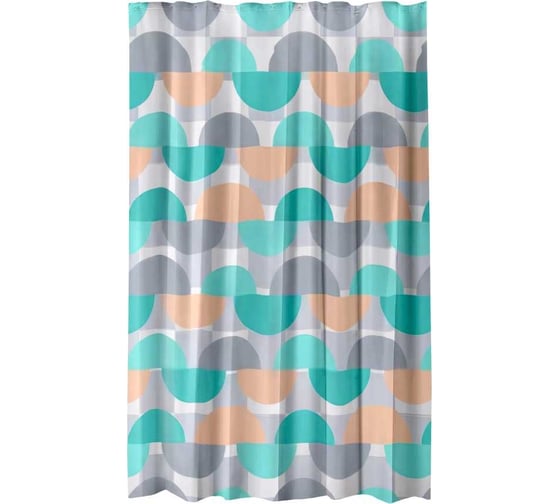 Штора для ванной комнаты Homium Bath Gallery, цвет белый (рисунок полукруг), размер 180*180см showercurtain04 1