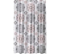 Штора для ванной комнаты Homium Bath Gallery, цвет белый (рисунок калейдоскоп), размер 180*180см showercurtain01