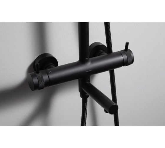 Душевая система ALLEN BRAU 5.31A10-31 PRIORITY H 800-1270 мм, излив поворотный, верх.душ Slim Ф300, Kerox, черный матовый (296346) 00296346