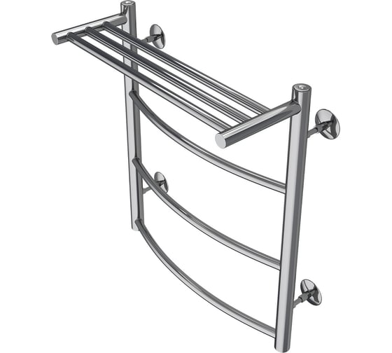 Водяной полотенцесушитель Azario VERONA 500/600 c полкой, 3 перекладины, 1"-1/2", полированный 00088176