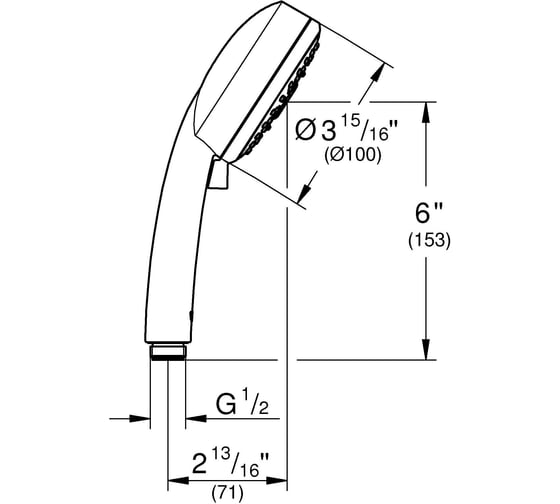Ручной душ Grohe New Tempesta Cosmopolitan 100 IV, расход 9.5 л/мин, хром 27575002