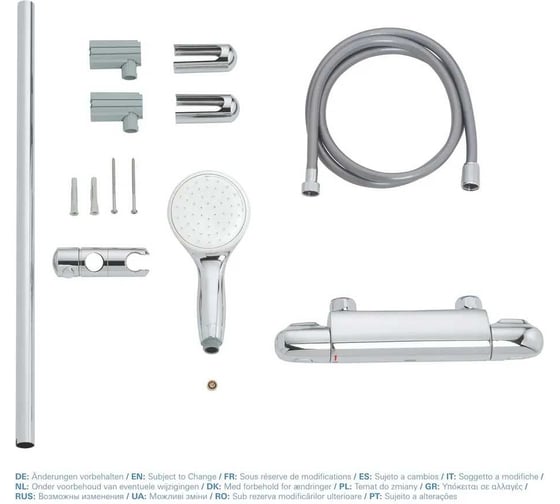 Термостат для душа Grohe Grohtherm 1000 с душевым гарнитуром, хром 34819004