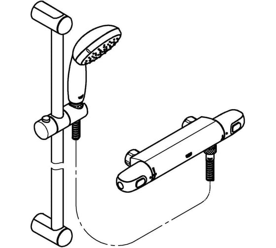 Термостат для душа Grohe Grohtherm 1000 с душевым гарнитуром, хром 34819004