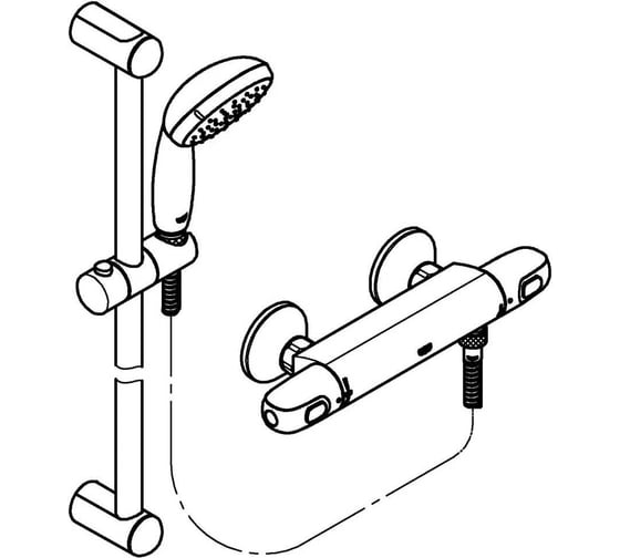 Термостат для душа Grohe Grohtherm 1000 с душевым гарнитуром, хром 34824004