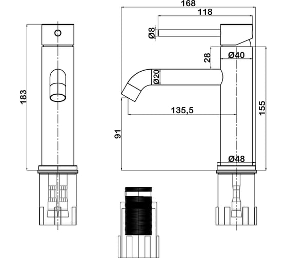 Cмеситель для раковины Swedbe 2710GO