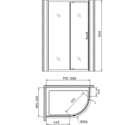 Душевой уголок GEMY Sunny Bay S28192