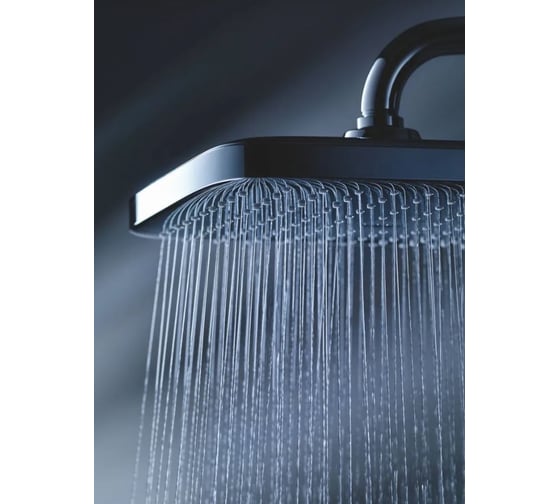 Верхний душ Grohe Tempesta CUBE 250, квадратный низ-хром, верх-белый + душевой кронштейн 380 мм, хром 26687000