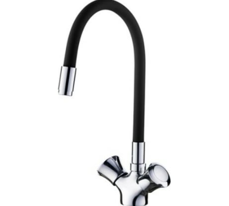 Смеситель для кухни LEDEME L4022-2 гибкий излив, черный 808190